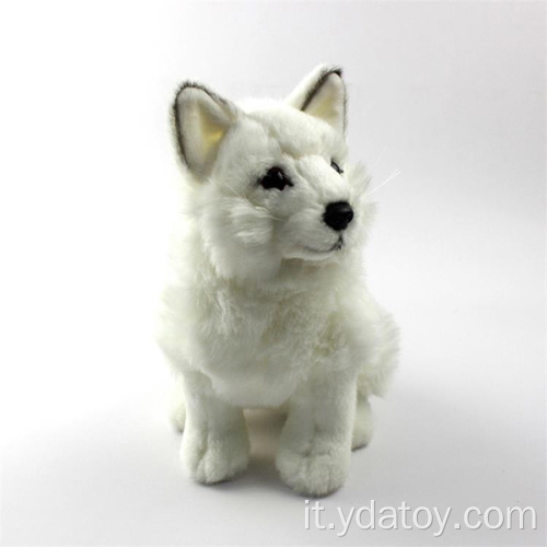 Peluga giocattoli realistici di lupo bianco